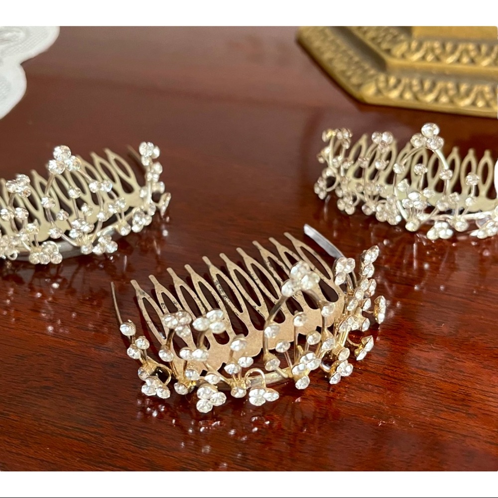 Set of 3 Vintage Wedding Hair Combs